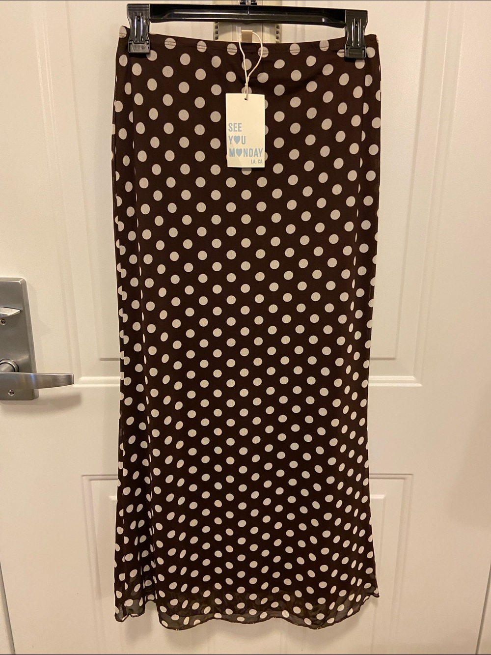 🤎Brown and Cream Polka Dot 
Maxi Skirt🤎